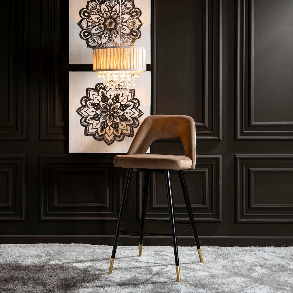 TABURETE CAFÉ TEJIDO-METAL 43 X 47 X 105 CM - Imagen 2