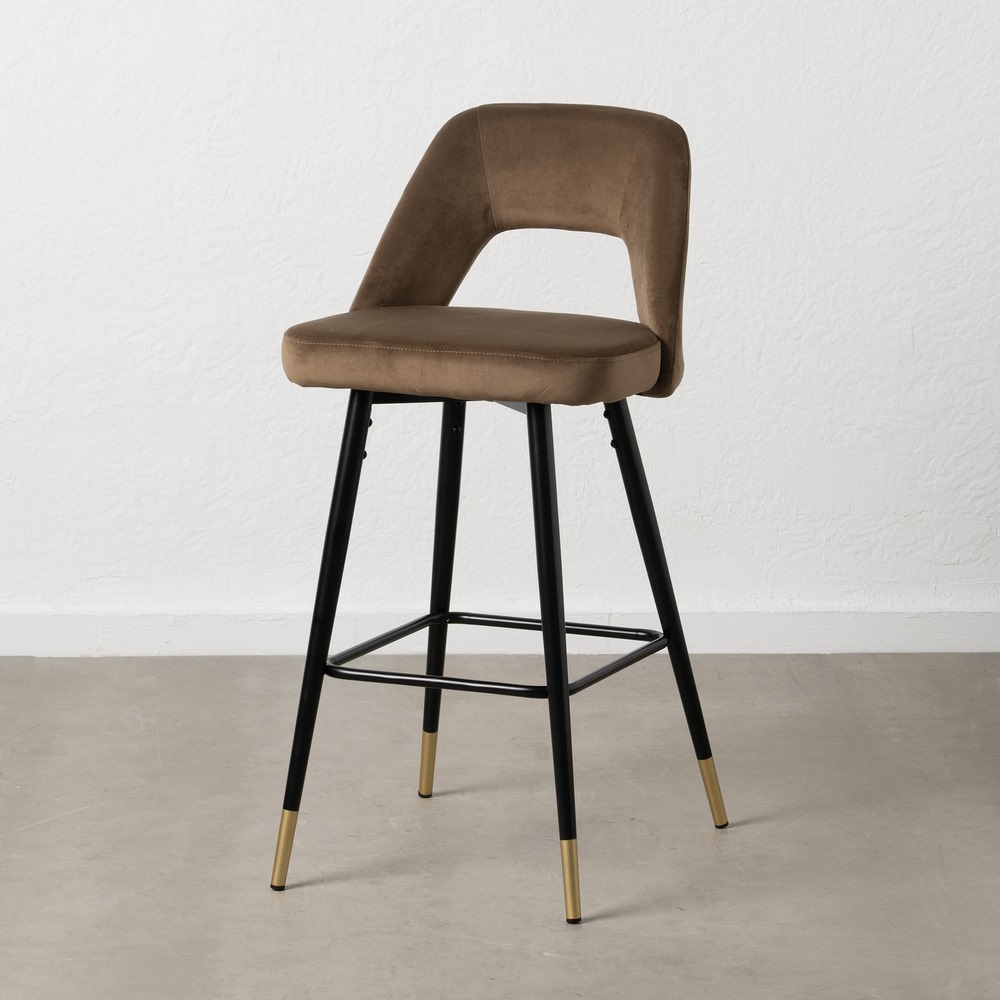 TABURETE CAFÉ TEJIDO-METAL 43 X 47 X 105 CM