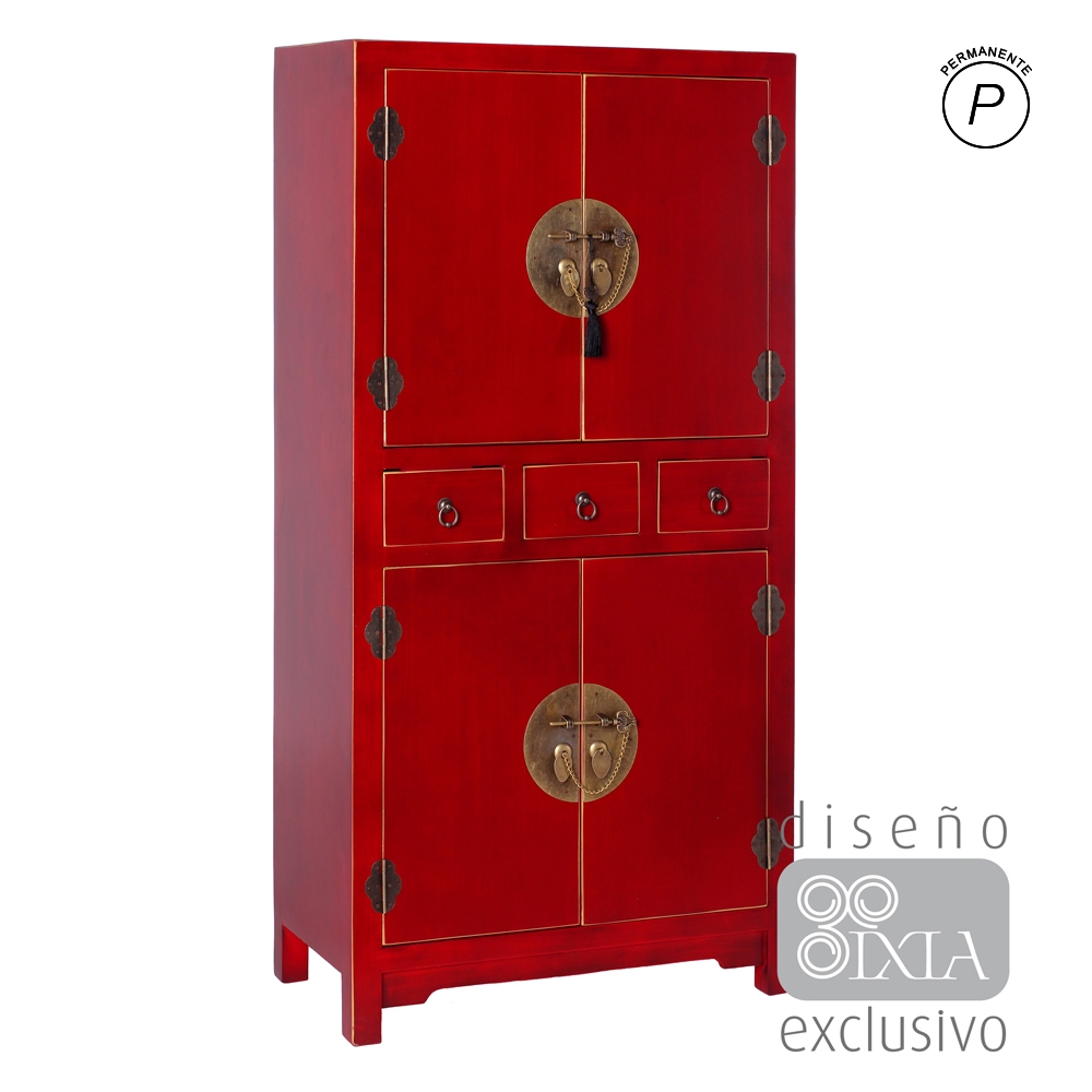 MUEBLE AUXILIAR ROJO 63 X 33 X 131 CM