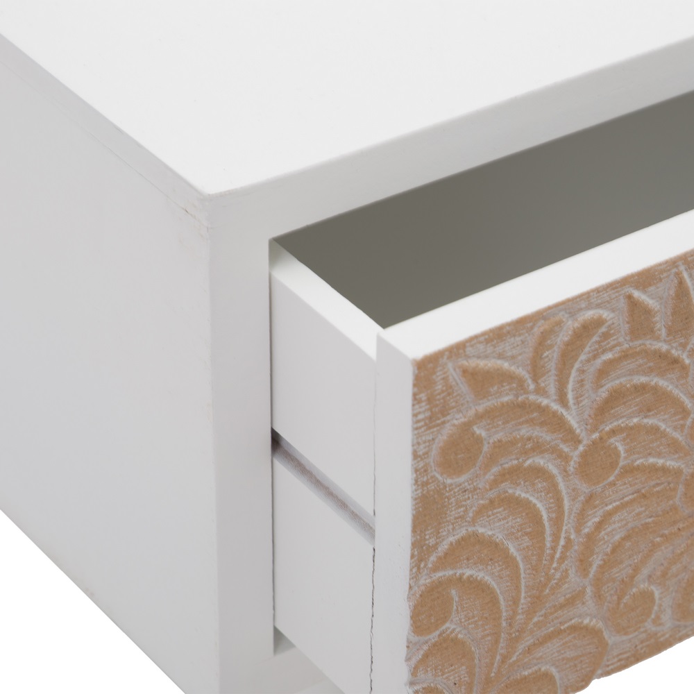 CÓMODA BLANCO-NATURAL MADERA DE PINO 100 X 40 X 80 CM - Imagen 4