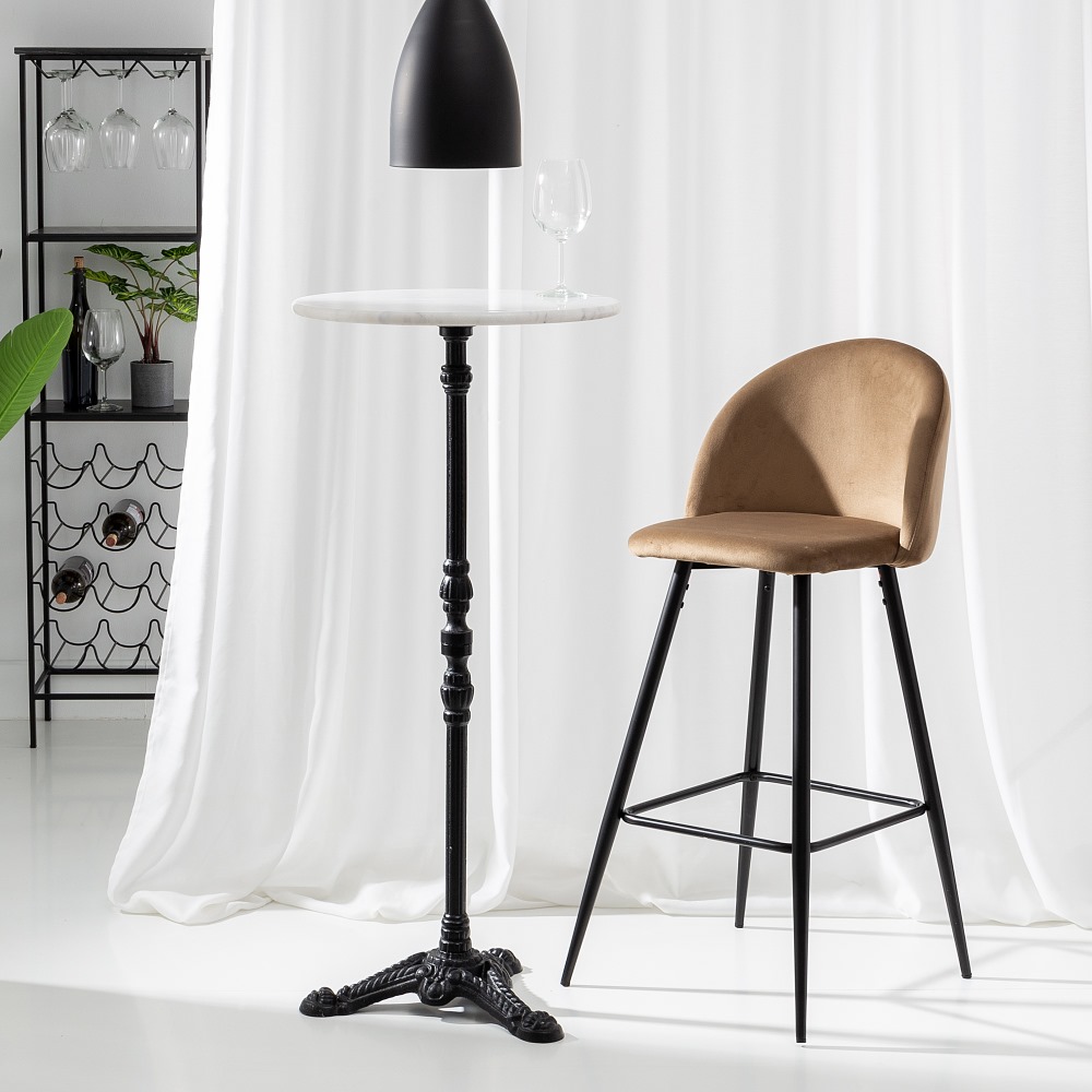 TABURETE ALTO MARRÓN TEJIDO-METAL SALÓN 40,20 X 48,20 X 102 - Imagen 2