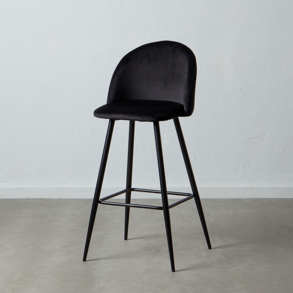 TABURETE ALTO NEGRO TEJIDO-METAL SALÓN 40,20 X 48,20 X 102 C