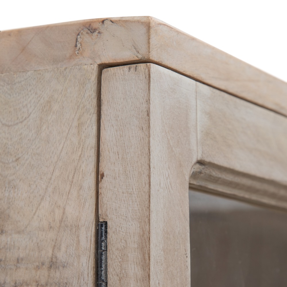 VITRINA BLANCO ROZADO MADERA DE MANGO 115 X 40 X 194 CM - Imagen 4