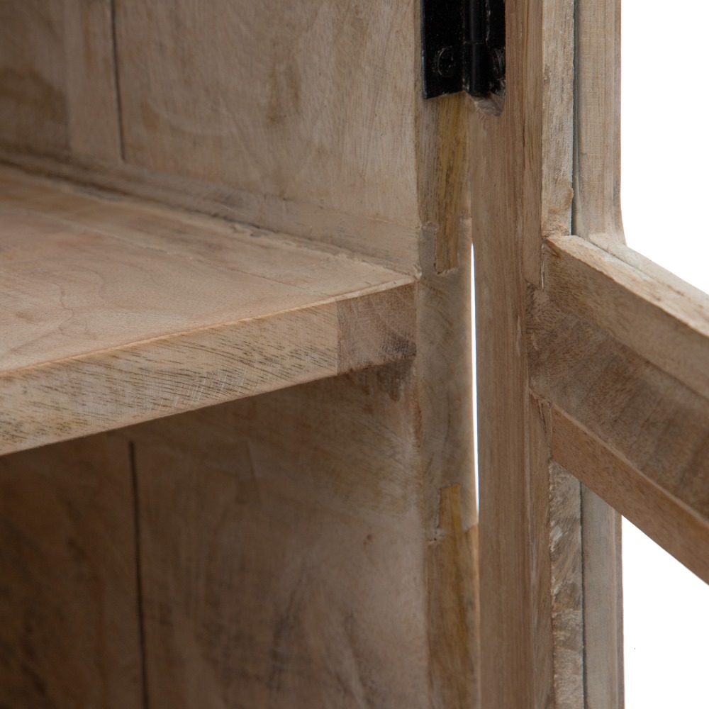 VITRINA BLANCO ROZADO MADERA DE MANGO 115 X 40 X 194 CM - Imagen 5