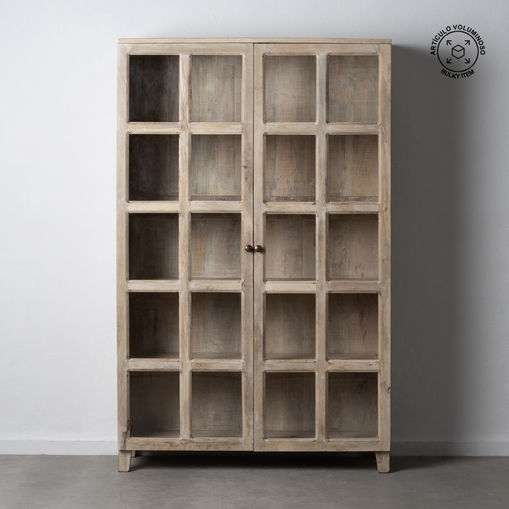 VITRINA BLANCO ROZADO MADERA DE MANGO 115 X 40 X 194 CM