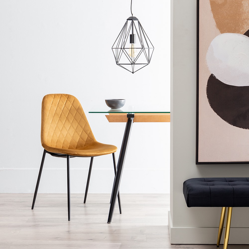 SILLA MARRÓN TEJIDO-METAL SALÓN 46 X 51 X 83,50 CM - Imagen 2