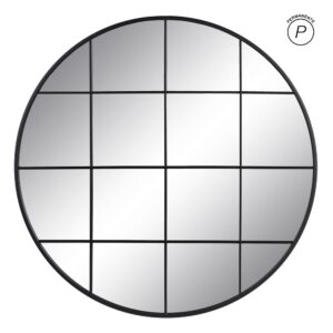 ESPEJO VENTANA NEGRO METAL-CRISTAL 80 X 1,50 X 80 CM