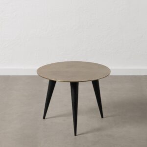 MESA CENTRO ORO-NEGRO ALUMINIO SALÓN 60 X 60 X 45 CM