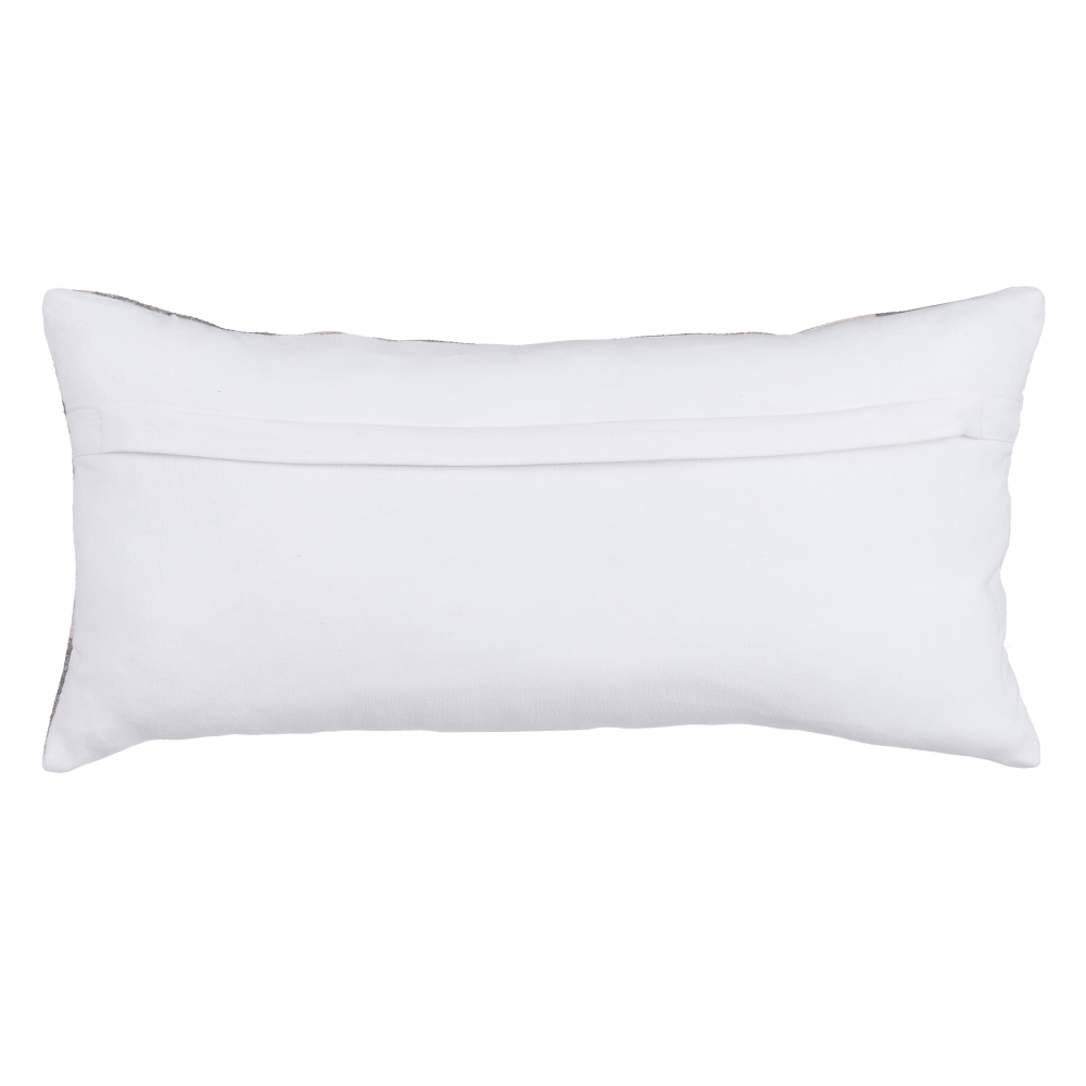 COJÍN GRIS-ROSA ALGODÓN DECORACIÓN 30 X 60 CM - Imagen 2