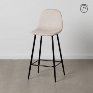 TABURETE CREMA TEJIDO-METAL SALÓN 45,50 X 45 X 105,50 CM
