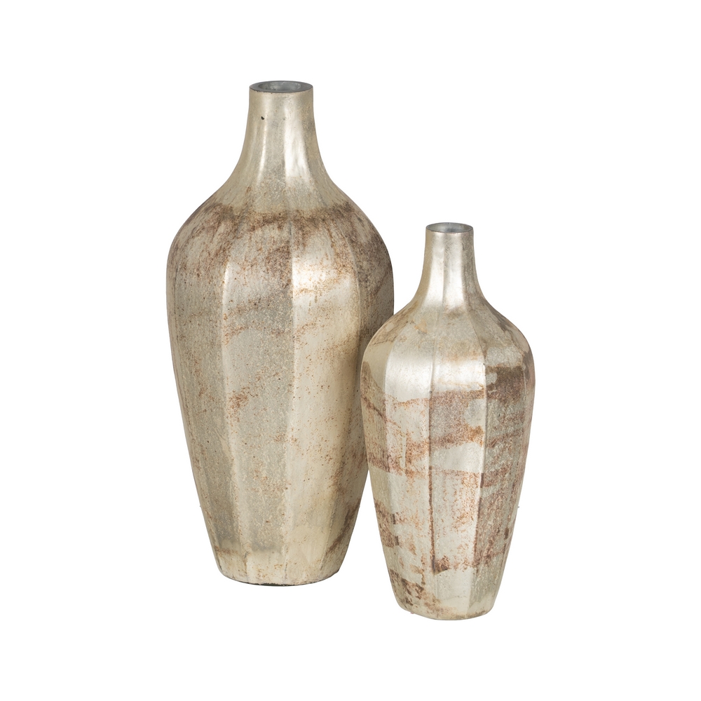 JARRÓN BLANCO ÓXIDO CRISTAL DECORACIÓN 15 X 15 X 33 CM - Imagen 2