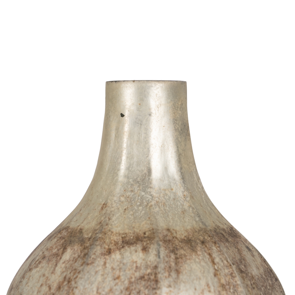 JARRÓN BLANCO ÓXIDO CRISTAL DECORACIÓN 15 X 15 X 33 CM - Imagen 4