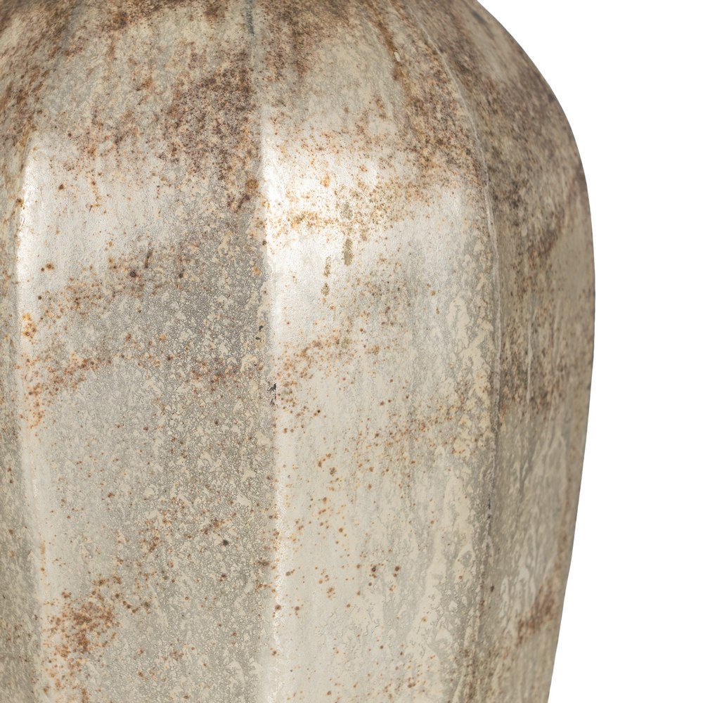 JARRÓN BLANCO ÓXIDO CRISTAL DECORACIÓN 15 X 15 X 33 CM - Imagen 5