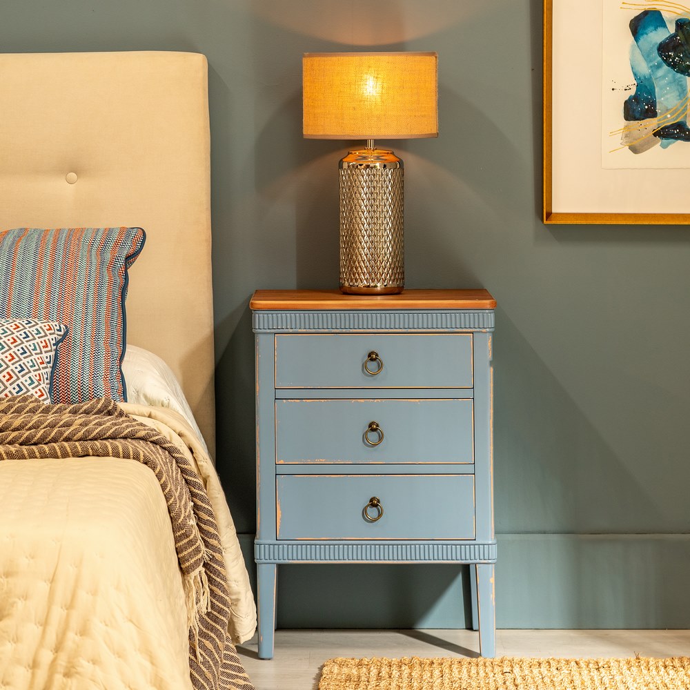 MESITA AZUL MADERA 50 X 38 X 72 CM - Imagen 2