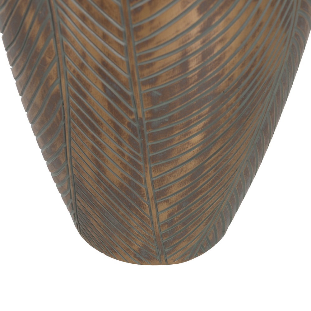 JARRÓN VERDE-ORO POLIRESINA DECORACIÓN 22 X 22 X 54 CM - Imagen 5