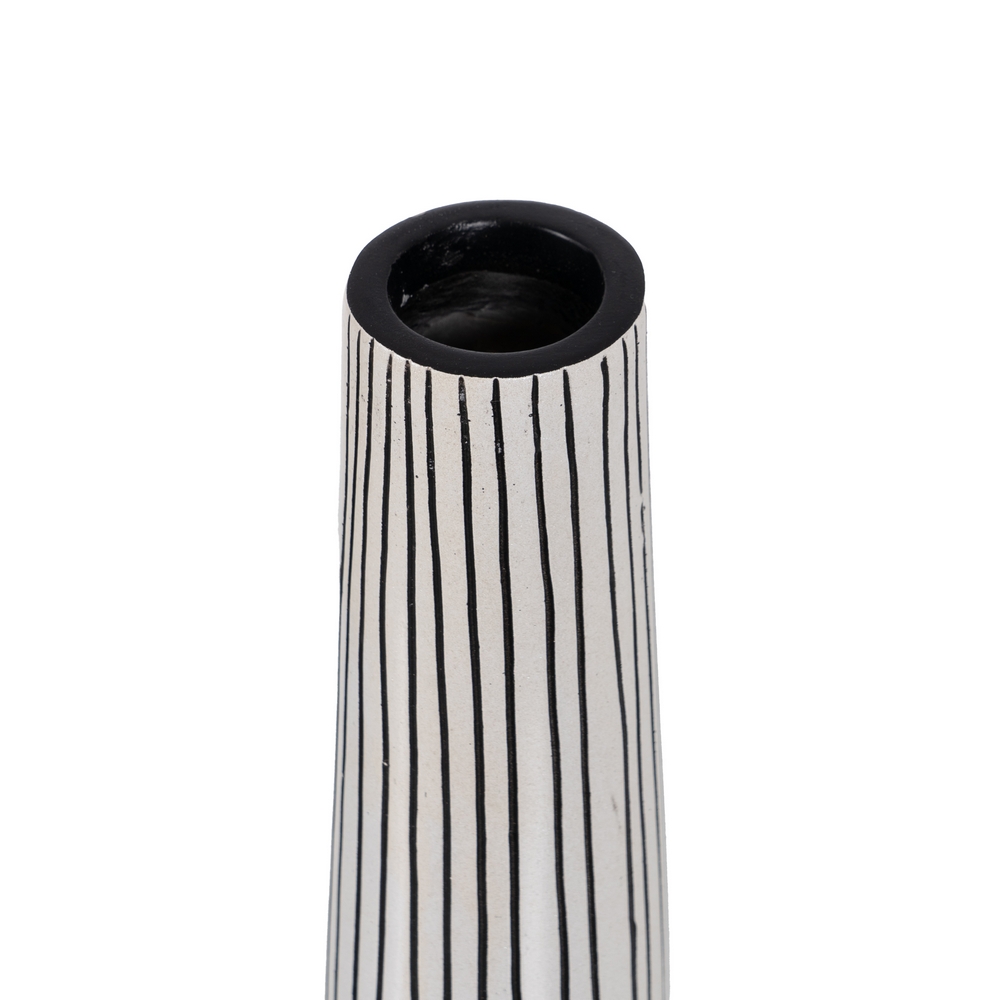 JARRÓN NEGRO-BLANCO POLIRESINA 23,50 X 13,50 X 60 CM - Imagen 4