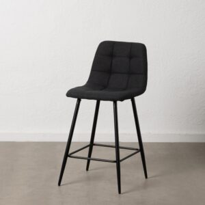 TABURETE NEGRO TEJIDO-METAL SALÓN 45 X 55 X 92 CM