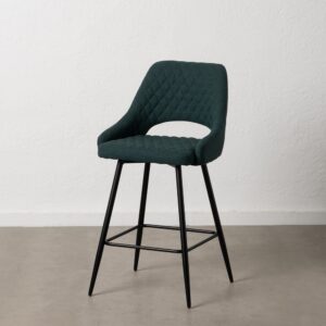 TABURETE VERDE TEJIDO-METAL SALÓN 50 X 55 X 95 CM