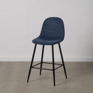 TABURETE AZUL TEJIDO-METAL SALÓN 46 X 48 X 96 CM