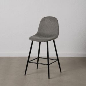 TABURETE GRIS OSCURO TEJIDO-METAL SALÓN 46 X 48 X 96 CM
