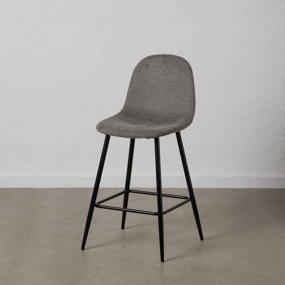 TABURETE GRIS OSCURO TEJIDO-METAL SALÓN 46 X 48 X 96 CM