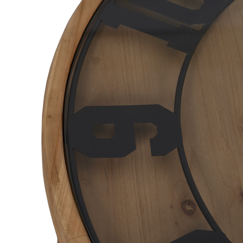 MESA CENTRO RELOJ NATURAL DM-MADERA 80 X 80 X 36 CM - Imagen 3