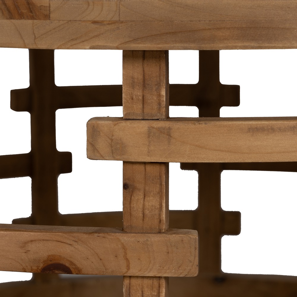 MESA CENTRO RELOJ NATURAL DM-MADERA 80 X 80 X 36 CM - Imagen 6