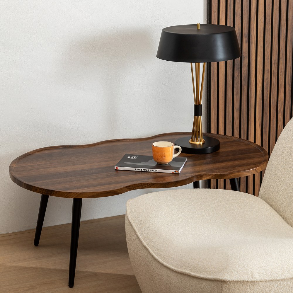 MESA CENTRO MARRÓN DM-METAL SALÓN 100 X 60 X 38 CM - Imagen 2