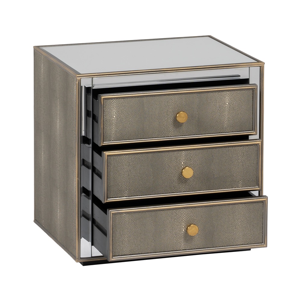 MESITA ESPEJO GRIS-PLATA DM-CRISTAL 51 X 41 X 51 CM - Imagen 3