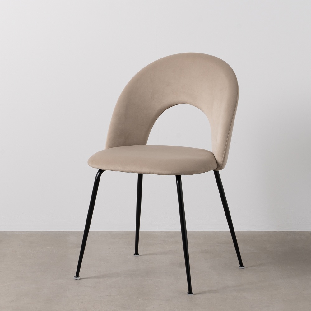 SILLA BEIGE TEJIDO-METAL CONTRACT 49 X 60 X 81 CM