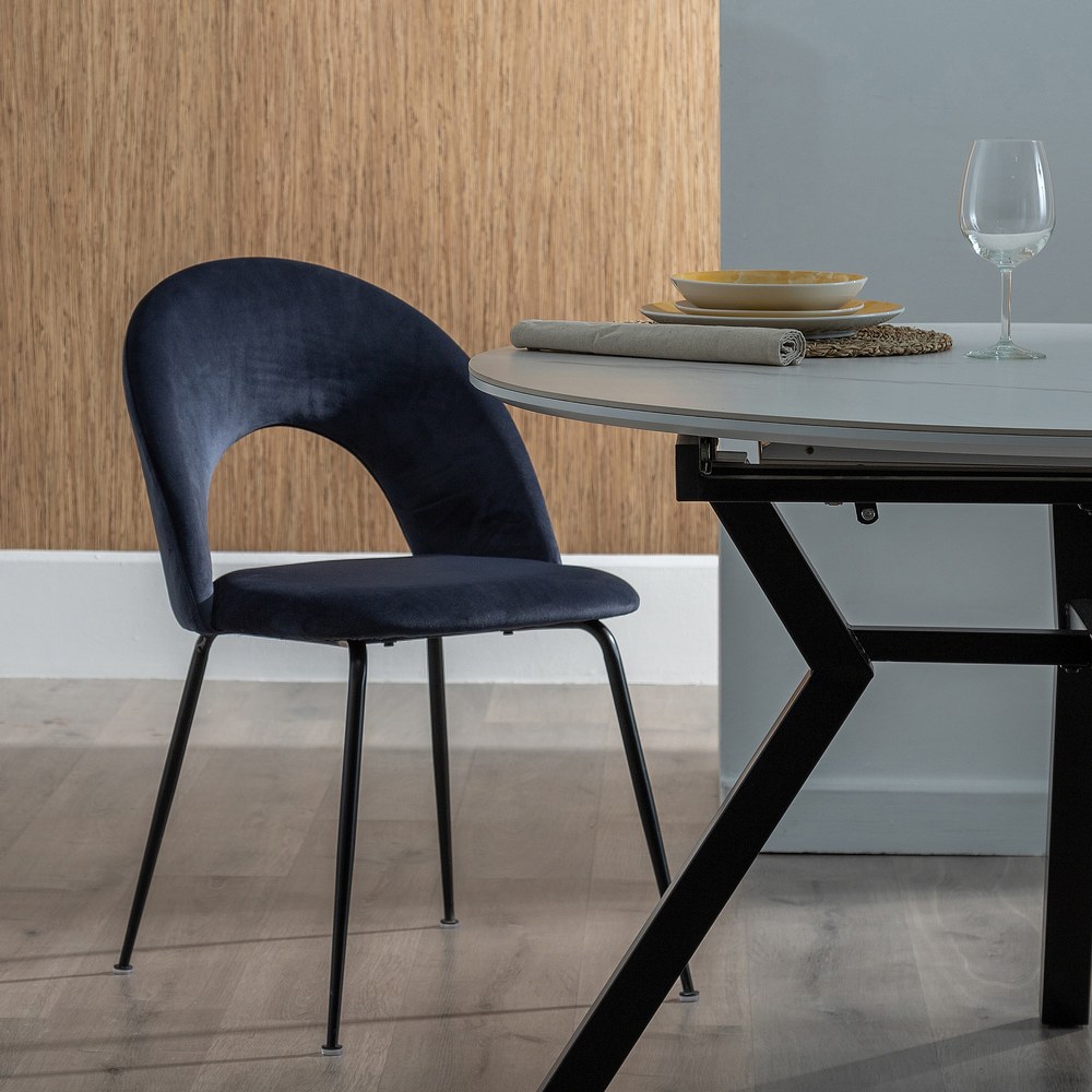 SILLA AZUL TEJIDO-METAL CONTRACT 49 X 60 X 81 CM - Imagen 2