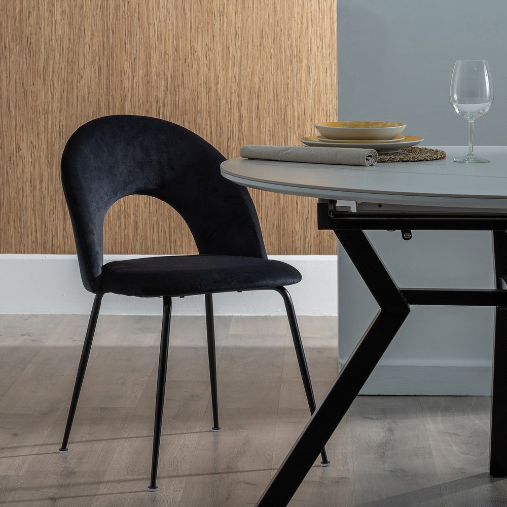 SILLA NEGRO TEJIDO-METAL CONTRACT 49 X 60 X 81 CM - Imagen 2