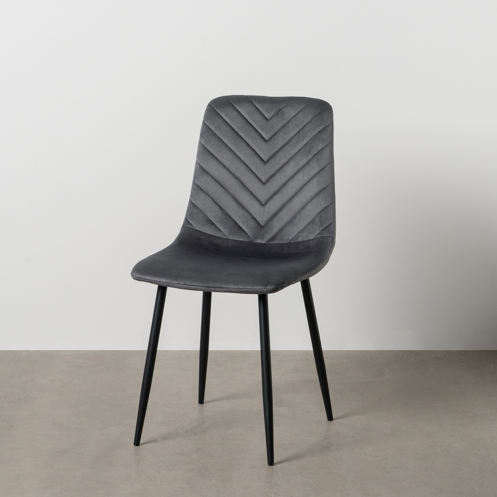 SILLA GRIS TERCIOPELO CONTRACT 45 X 51 X 88,50 CM