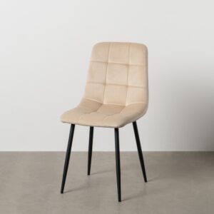 SILLA BEIGE TERCIOPELO CONTRACT 45 X 51 X 88,50 CM