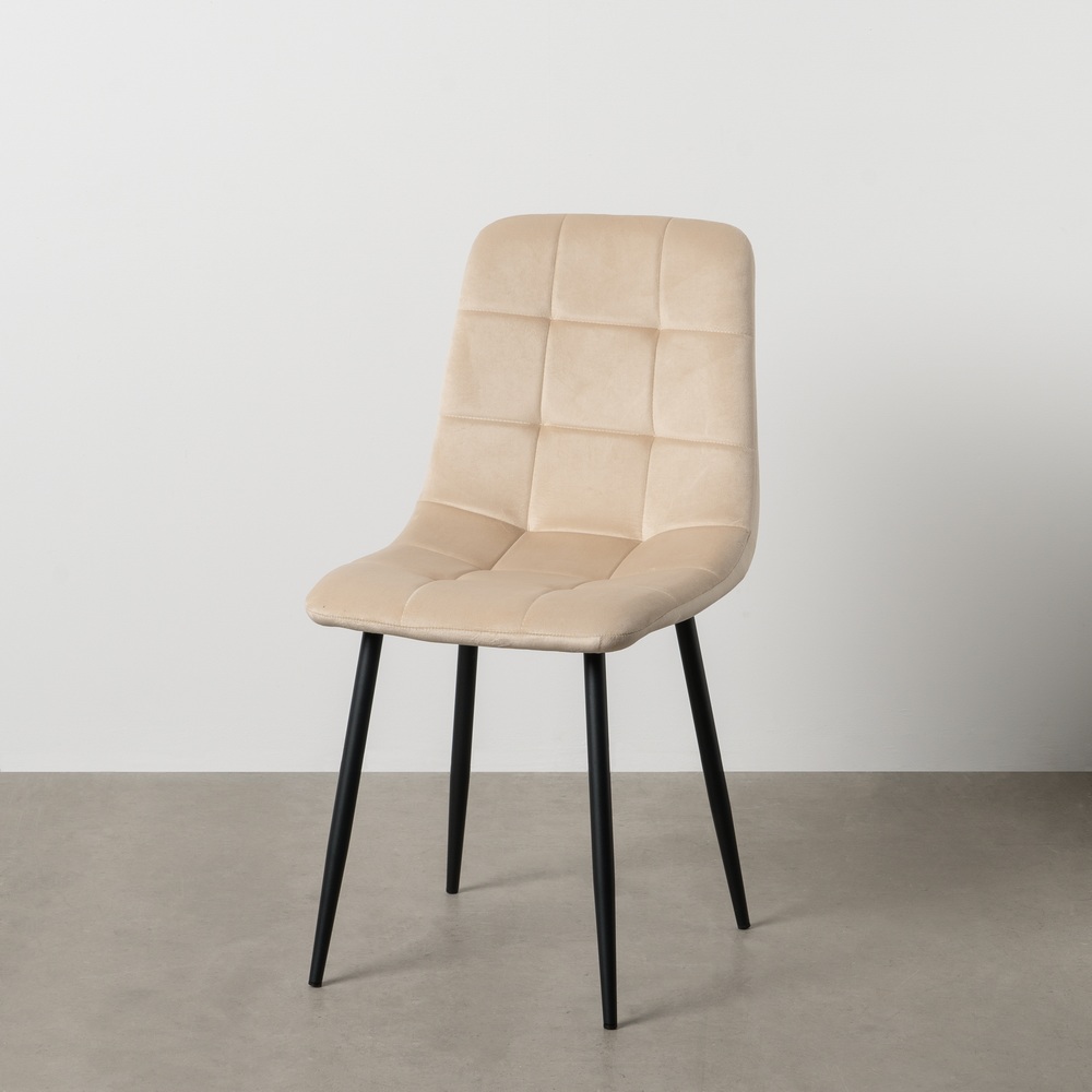 SILLA BEIGE TERCIOPELO CONTRACT 45 X 51 X 88,50 CM