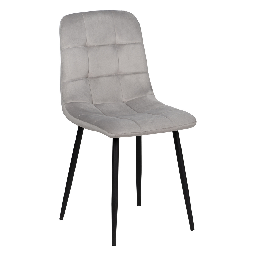 SILLA GRIS CLARO TERCIOPELO CONTRACT 45 X 51 X 88,50 CM - Imagen 2