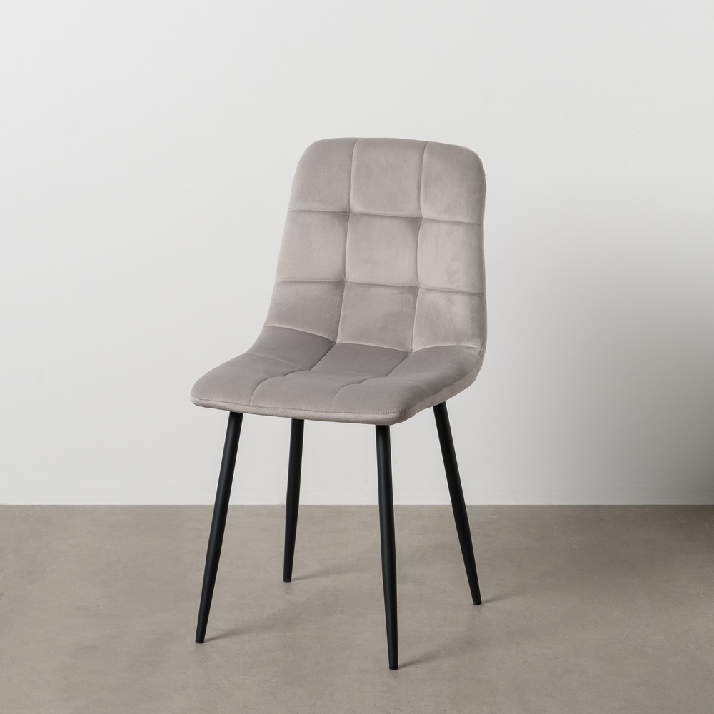 SILLA GRIS CLARO TERCIOPELO CONTRACT 45 X 51 X 88,50 CM