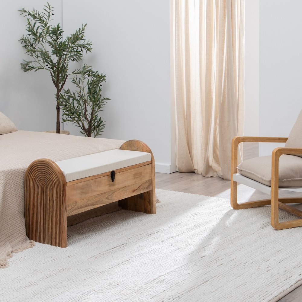 ALFOMBRA CREMA TEJIDO DECORACIÓN 250 X 350 CM - Imagen 2