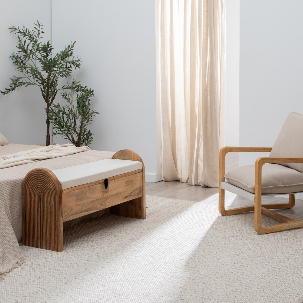 ALFOMBRA CREMA TEJIDO DECORACIÓN 250 X 350 CM - Imagen 2