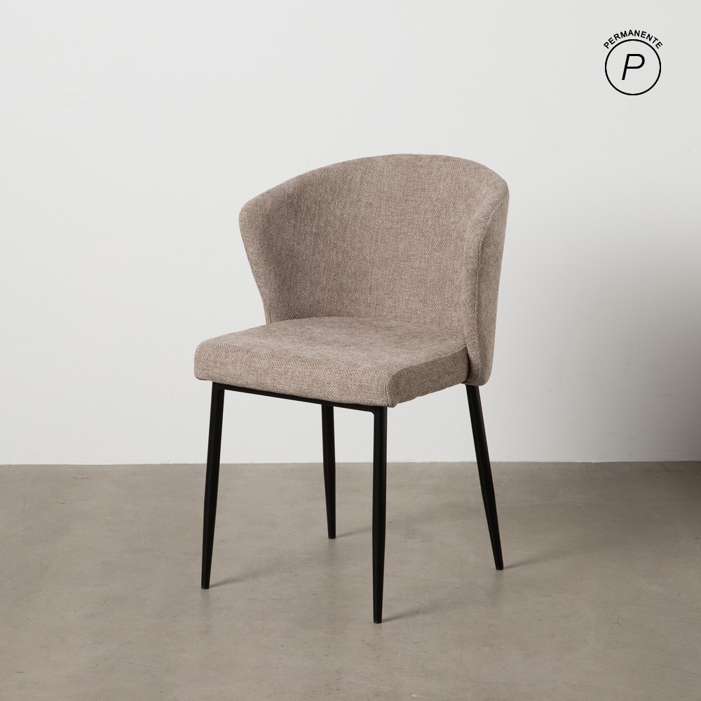 SILLA TAUPE TEJIDO-METAL CONTRACT 59 X 55 X 80 CM