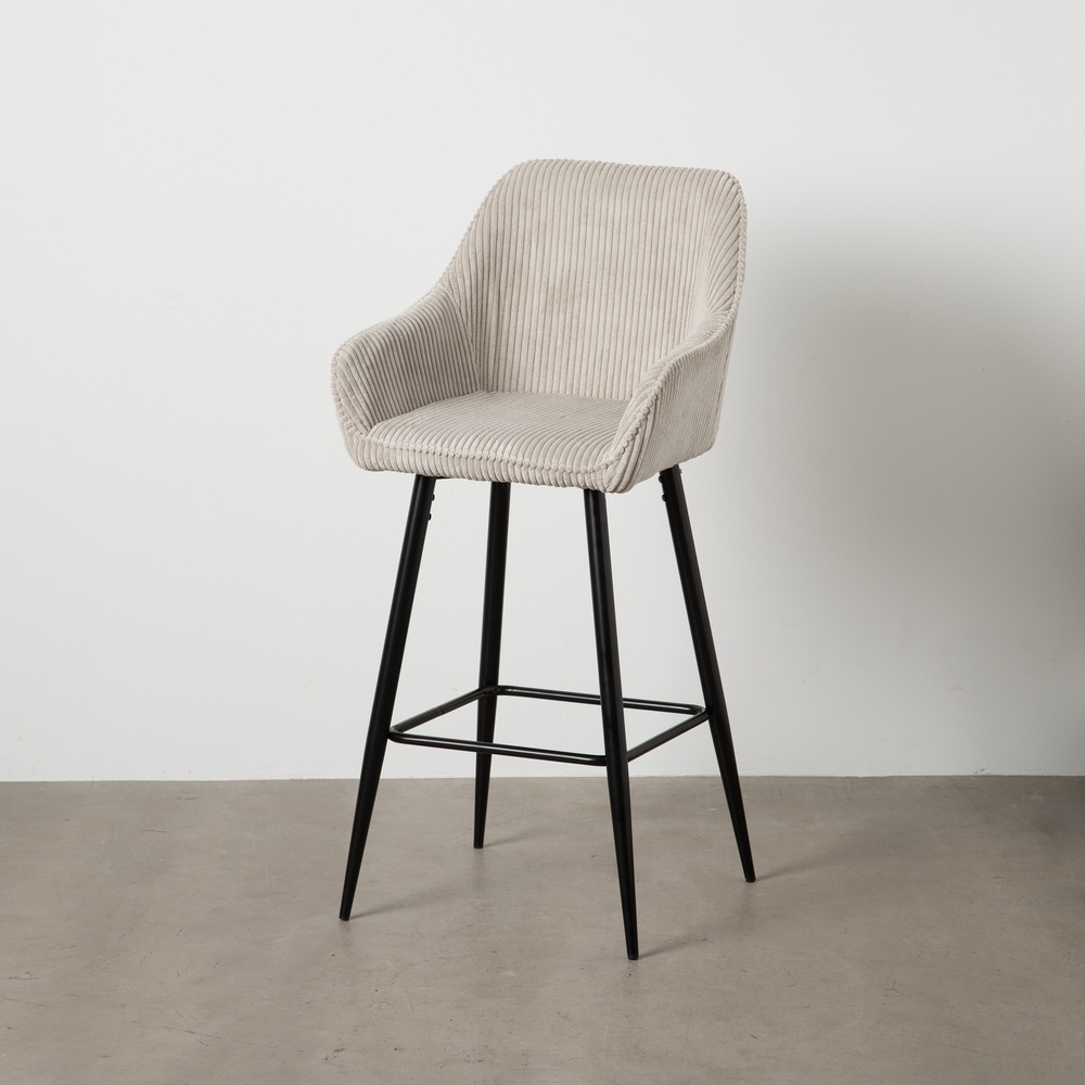 TABURETE BEIGE TEJIDO-METAL CONTRACT 54 X 41,50 X 109 CM