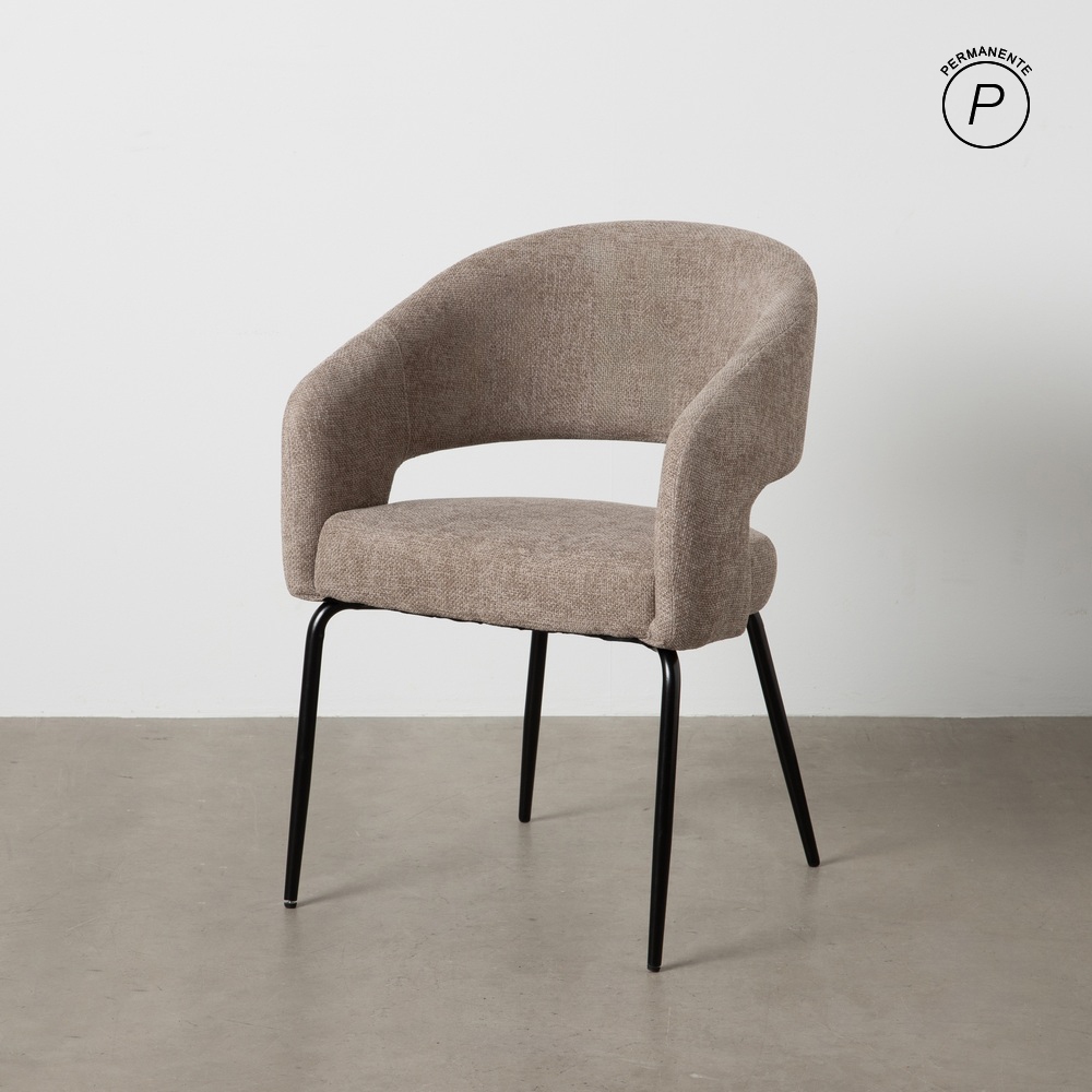 SILLA TAUPE TEJIDO-METAL CONTRACT 57 X 56 X 81 CM