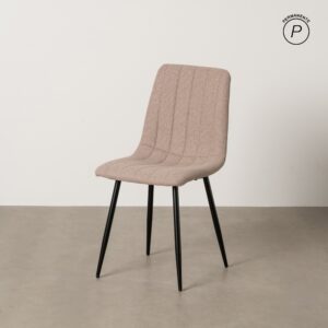 SILLA BEIGE TEJIDO-METAL SALÓN 44 X 51 X 88 CM