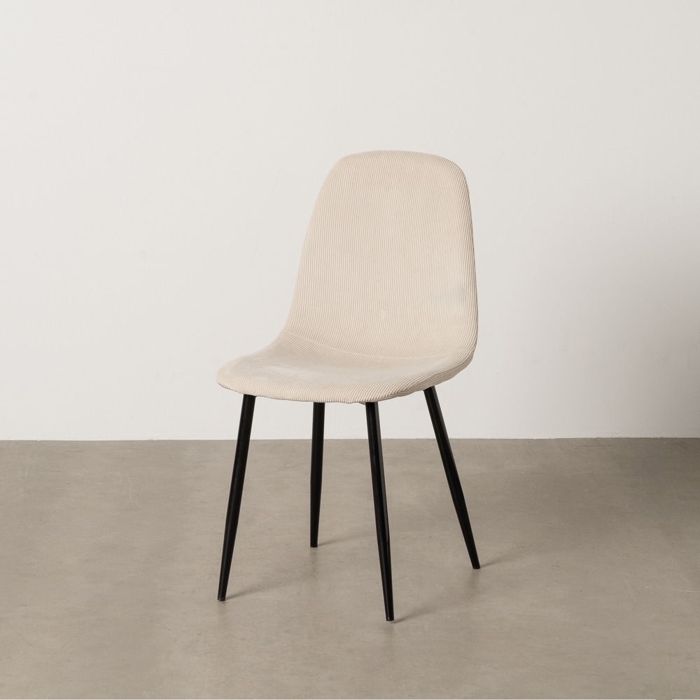 SILLA PANA CREMA TEJIDO-METAL SALÓN 44 X 47 X 88 CM