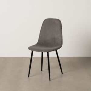 SILLA PANA GRIS TEJIDO-METAL SALÓN 44 X 47 X 88 CM