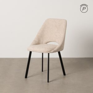 SILLA CREMA TEJIDO-METAL SALÓN 48 X 61 X 85 CM