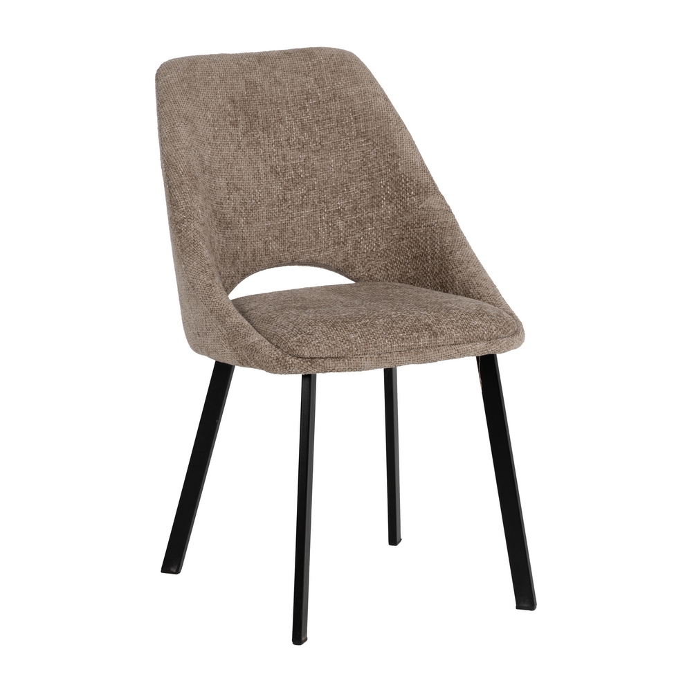 SILLA BEIGE TEJIDO-METAL SALÓN 48 X 61 X 85 CM - Imagen 2