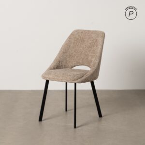 SILLA BEIGE TEJIDO-METAL SALÓN 48 X 61 X 85 CM