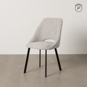 SILLA GRIS TEJIDO-METAL SALÓN 48 X 61 X 85 CM