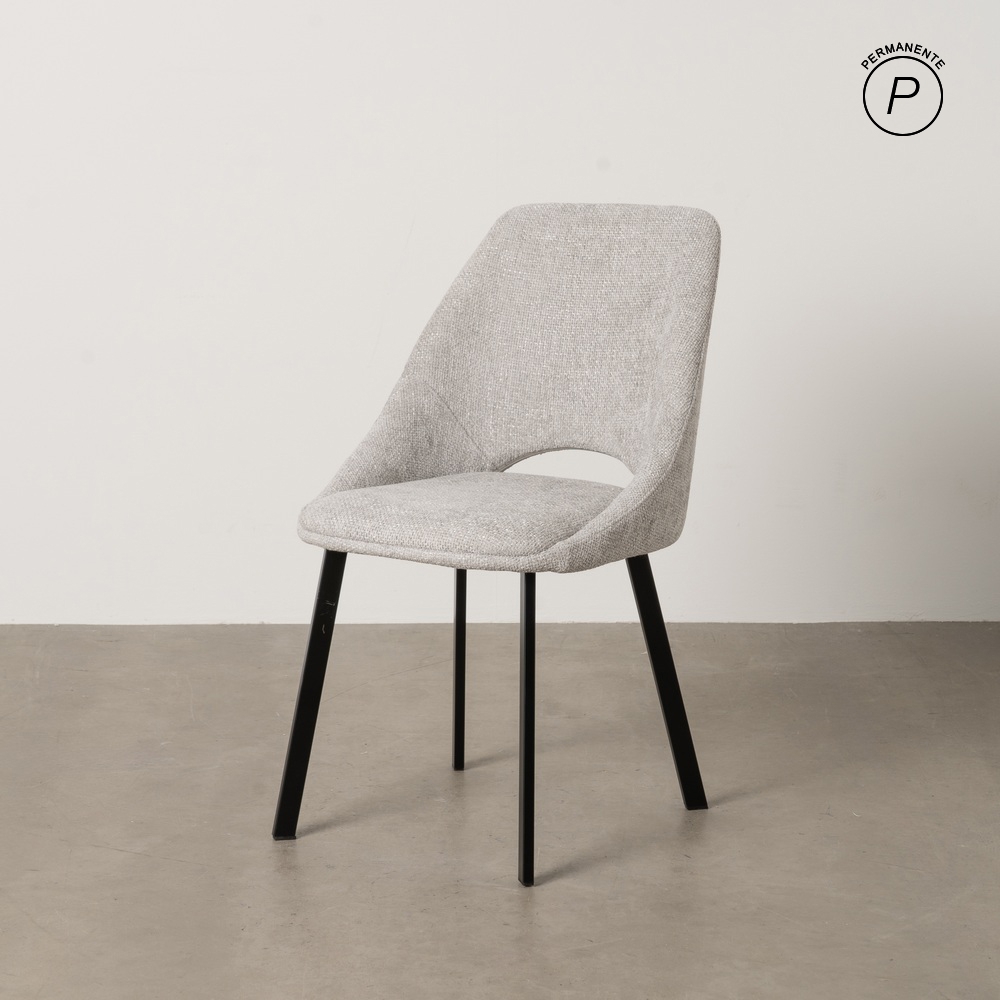 SILLA GRIS TEJIDO-METAL SALÓN 48 X 61 X 85 CM